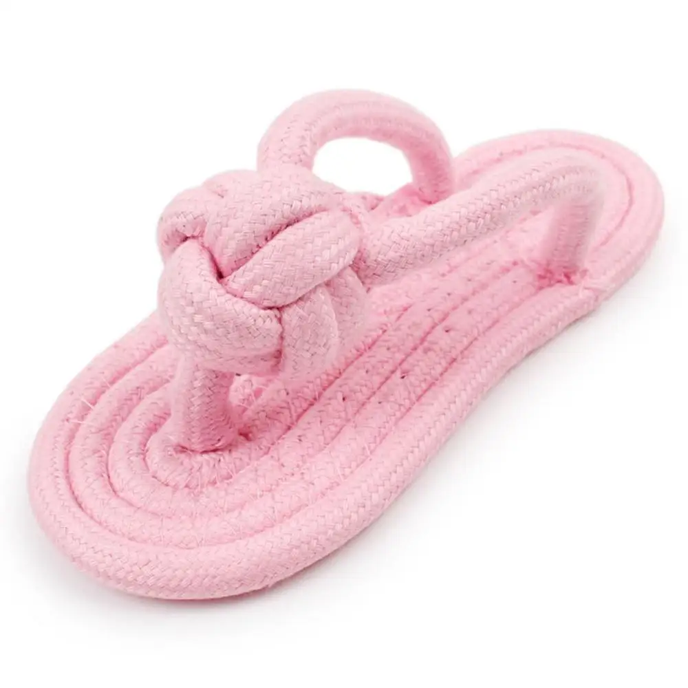 Милые Вьетнамки для домашних животных, игрушки для собак, хлопковые плетеные тапочки, устойчивые к укусам щенков - Цвет: 3