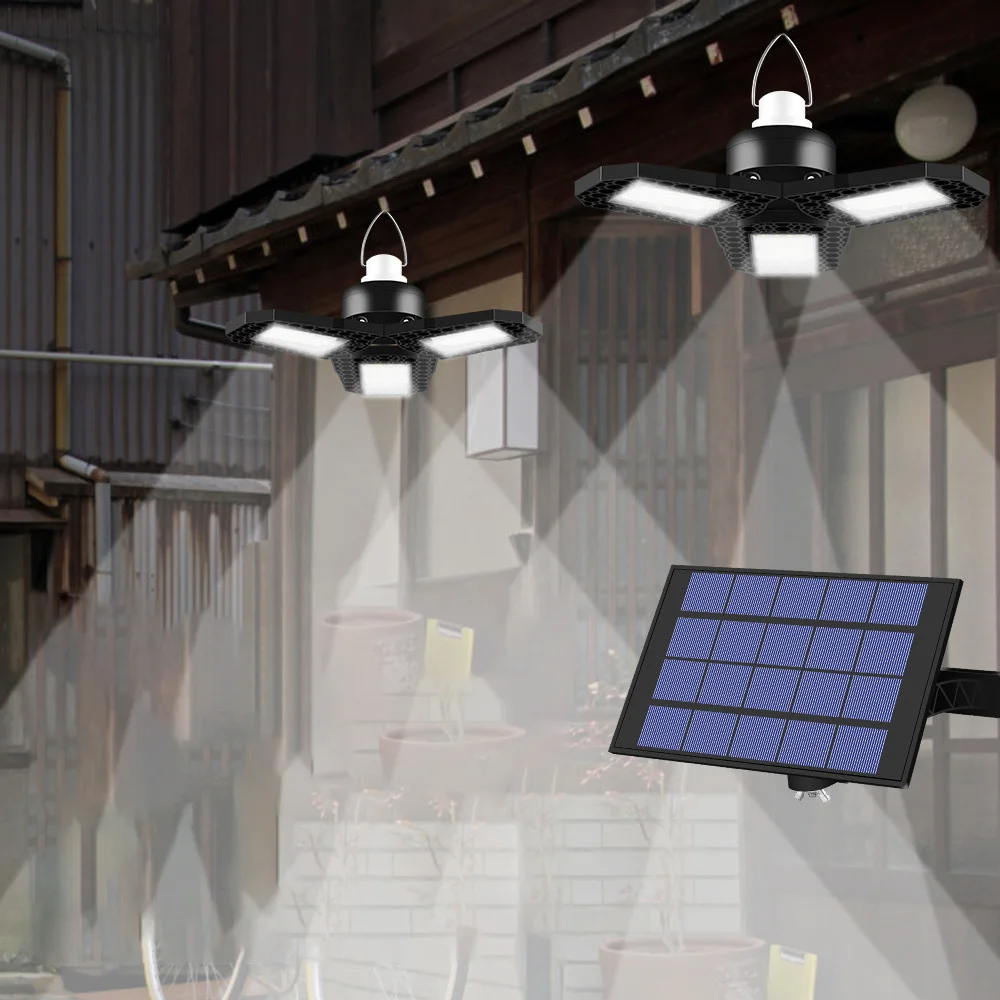 

Solar Led Light Outdoor High Bright Led Garage Light Warehouse Workshop Garage Split Foldable Industrial Lamp IP65 Waterproof
