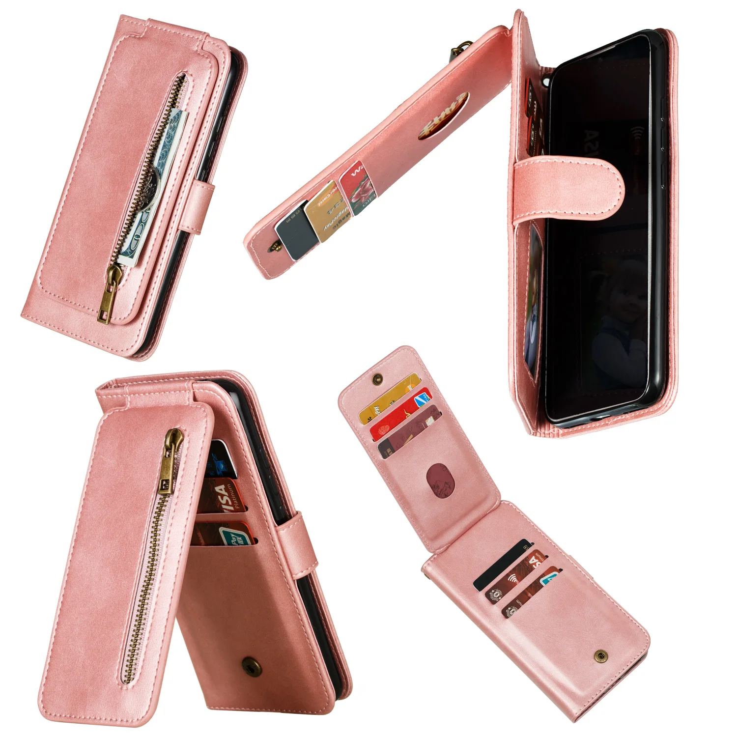Чехлы на застежке-молнии для телефонов Xiaomi mi 9T CC9E A3, Роскошный кошелек, чехол-книжка для Red mi 7A 8A K20 Pro Note 7 8 Pro с карманом для карт