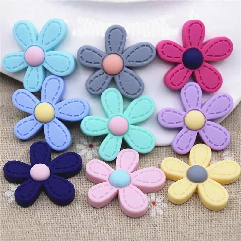 Resin flower Cabochon Flat back Craft for Scrapbooking hair bow center For DIY craft 27mm