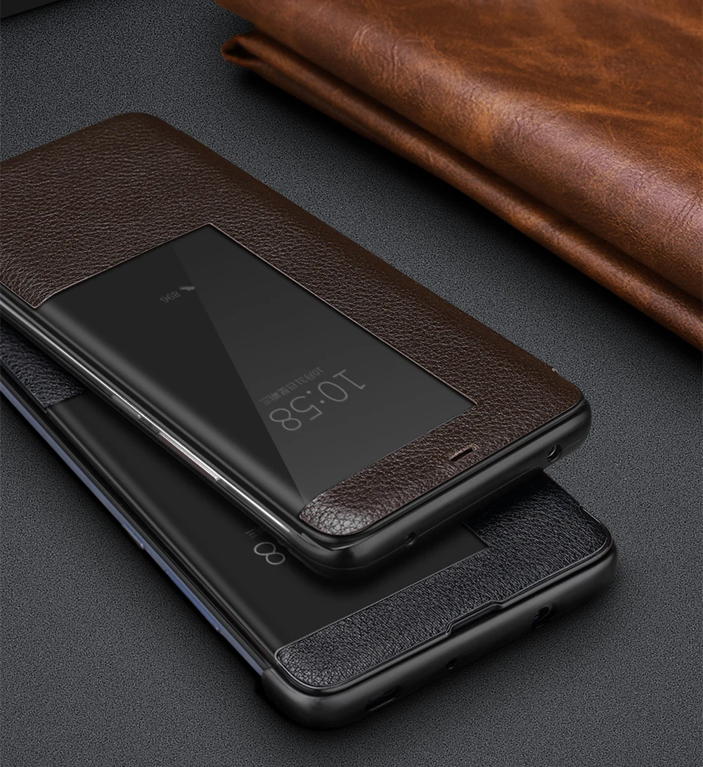 Luxury Business Leather lychee Pattern Smart sleep wake Case For Huawei Mate 20Pro Mate 20RS 20X/5G