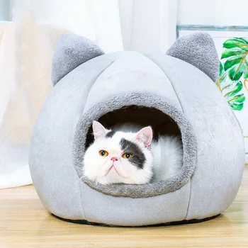 

Pet Dog Cat Tent House Kennel Winter Warm Nest Soft Foldable Sleeping Pad Animal Puppy Cave Sleeping Mat Nest Kennel Pet Supply