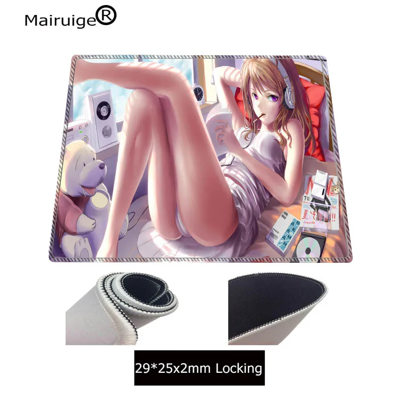  Sexy Anime Girl Japan Large Lock Edge Mouse pad mat gaming mousepad L XL game Customized mouse pad 