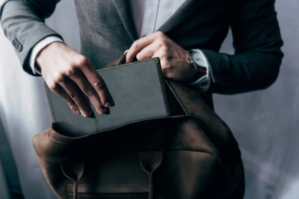 Para Monitor Portátil De Luxo PU Leather