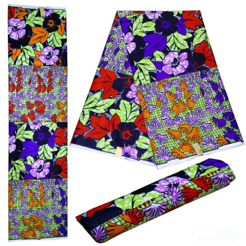 Цветочный Африканский настоящий воск Ткань 6 ярдов DIY швейный принт батик ткань Анкара голландский воск ткань для женщин
