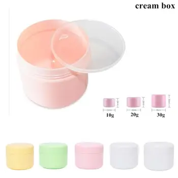 

30/20/10g Plastic Empty Makeup Jar Pot Refillable Sample bottles Travel Face Cream/Lotion/Cosmetic Container 5colors Round shape