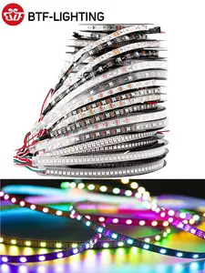 Светодиодная лента WS2812B s WS2812 RGB, индивидуальное управление светодисветильник дами, лампа для фотографий, стандарт IP30 65 67 5V, 1 м, 2 м, 4 м, 5 м