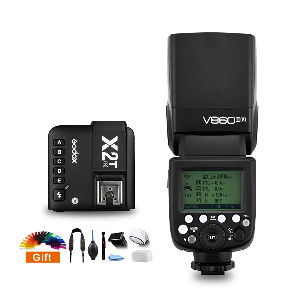 V860II-S and X2T-S Godox V860II V860II-S ttl HSS литий-ионная батарея Speedlite вспышка с X2T-S триггером передатчик для sony A9 A7 A7M3 A7R A7S - Цвет: V860II-S and X2T-S