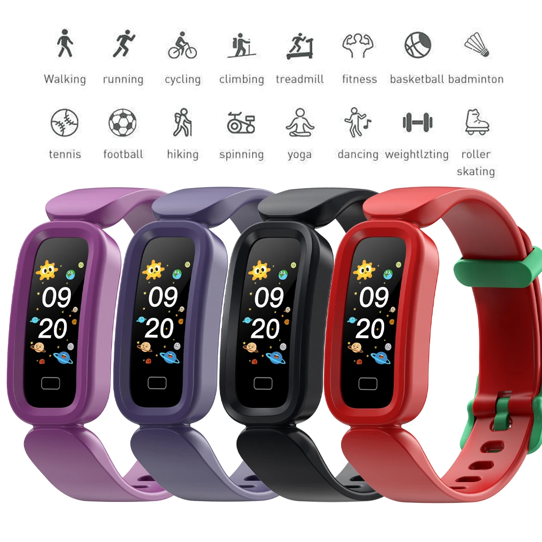 Reloj rastreador de Fitness para niños, niñas y Monitor de ritmo cardíaco durante el sueño, contador de pasos y calorías, pulsera inteligente|Pulseras inteligentes| - AliExpress