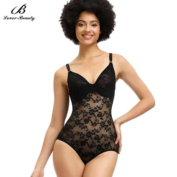 

Lover Beauty Women's Shapewear Lace Bodysuit Seamless Body Briefer Sexy Overbust Underwear Tummy Control Body Shaper Lingerie
