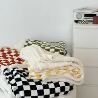 Retro Checkerboard Plaid Throw Blankets 1