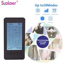 Стимуляция Мышц 10 блок 28 режимов-Электрический массаж облегчение боли Регулируемый легкий ЖК-дисплей серебристо-серый компактный