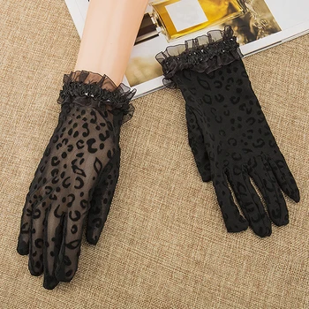 

Women Sun Protection Glove Summer Autumn Lady Sunscreen Golves Fashion Beautiful Women's Summer Driving Car Lace Gloves