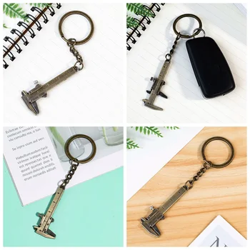

Mini Vernier Caliper Key Ring Car Styling Accessories Keychain Automobile Key Chains Key Ornament Stainless Steel