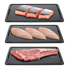 Bandeja de descongelação rápida descongelar alimentos congelados carne frutas placa de descongelação rápida 2-em-1 descongelar tábua de cortar ferramenta de cozinha