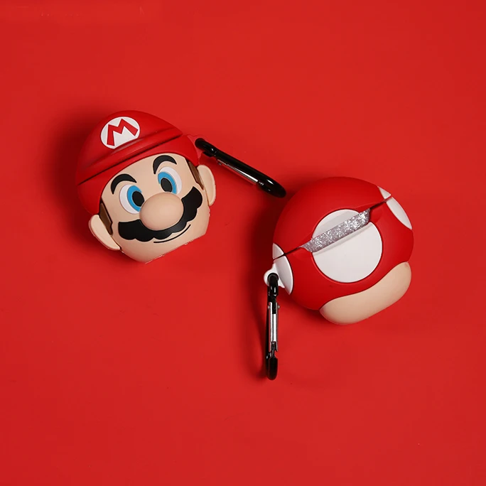 

Super Marios Mushroom Carabiner Soft Cover Case For AirPods