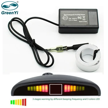 

GreenYi Reversing Radar Parking Assistance Electromagnetic Parking Sensor LED Screen Built In Buzzer Alarm No Holed No Drilled