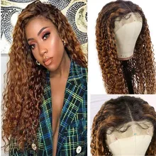 Синтетические волосы на кружеве человеческие волосы парик с детскими волосами 13x6 глубокий часть синтетические волосы парик шнурка свободная волна 1BT27 эффектом деграде(переход от темного к волосы цвета блонд для наращивания бесклеевой парик