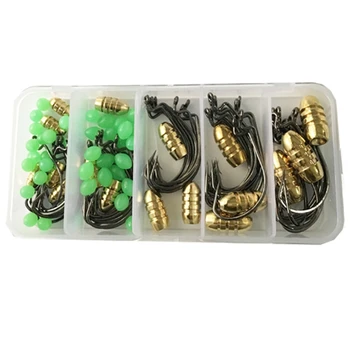 

106 Pieces of Fishing Gear Accessories Box Copper Pendant Hook Fishing Group Luya Accessories Small Box