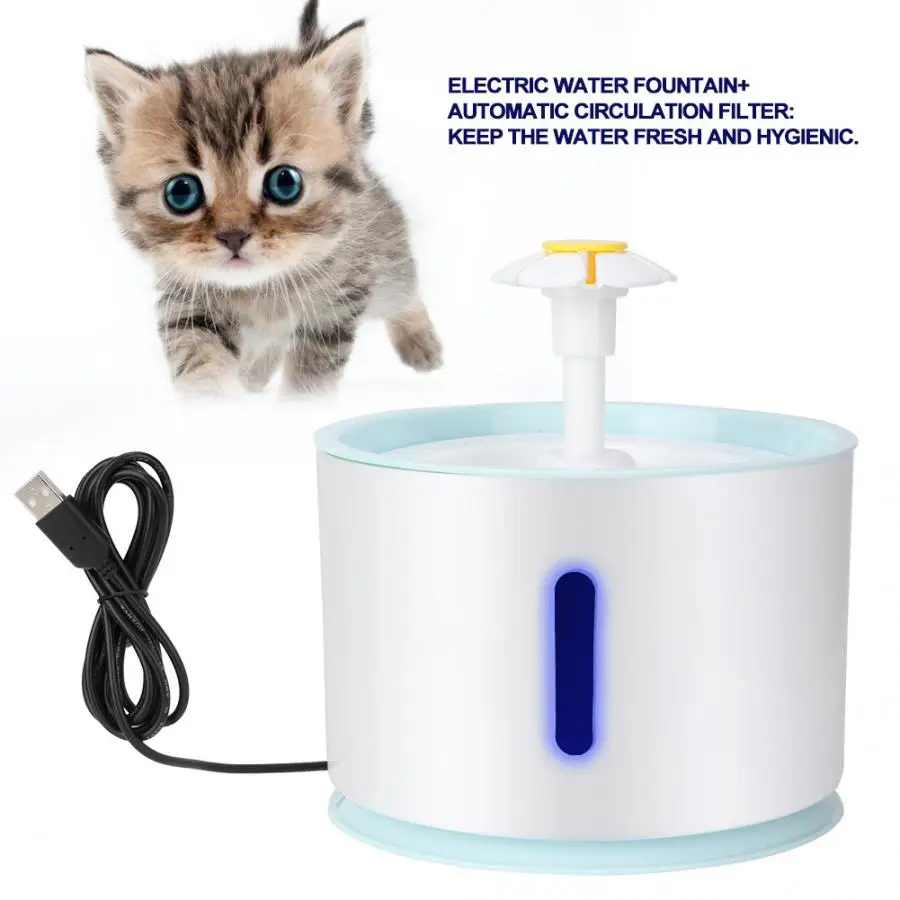 Pet Smart Cat Питьевая автоматическая кормушка Циркулирующая Подающая вода диспенсер для воды для домашних животных с светодиодный светофильтр наружная собачья вода