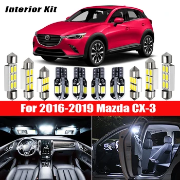 

10x Canbus Error Free LED Interior Light Kit Package for 2016-2019 Mazda CX-3 Car Accessories Map Dome Trunk License Light
