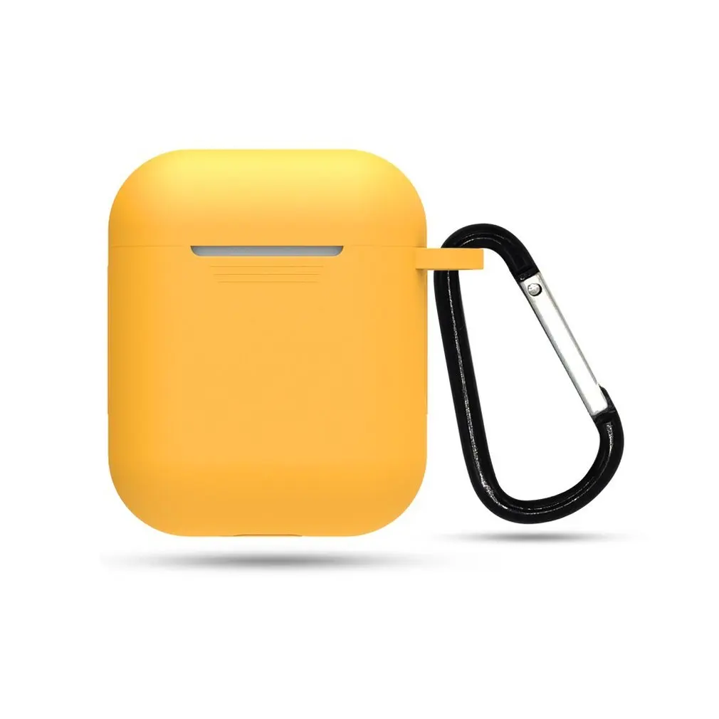 Pizzarra чехол s для Airpods 2nd роскошный защитный чехол для наушников для Apple airpods2 Air pods 2 противоударный чехол с крючком - Цвет: Темно-желтый