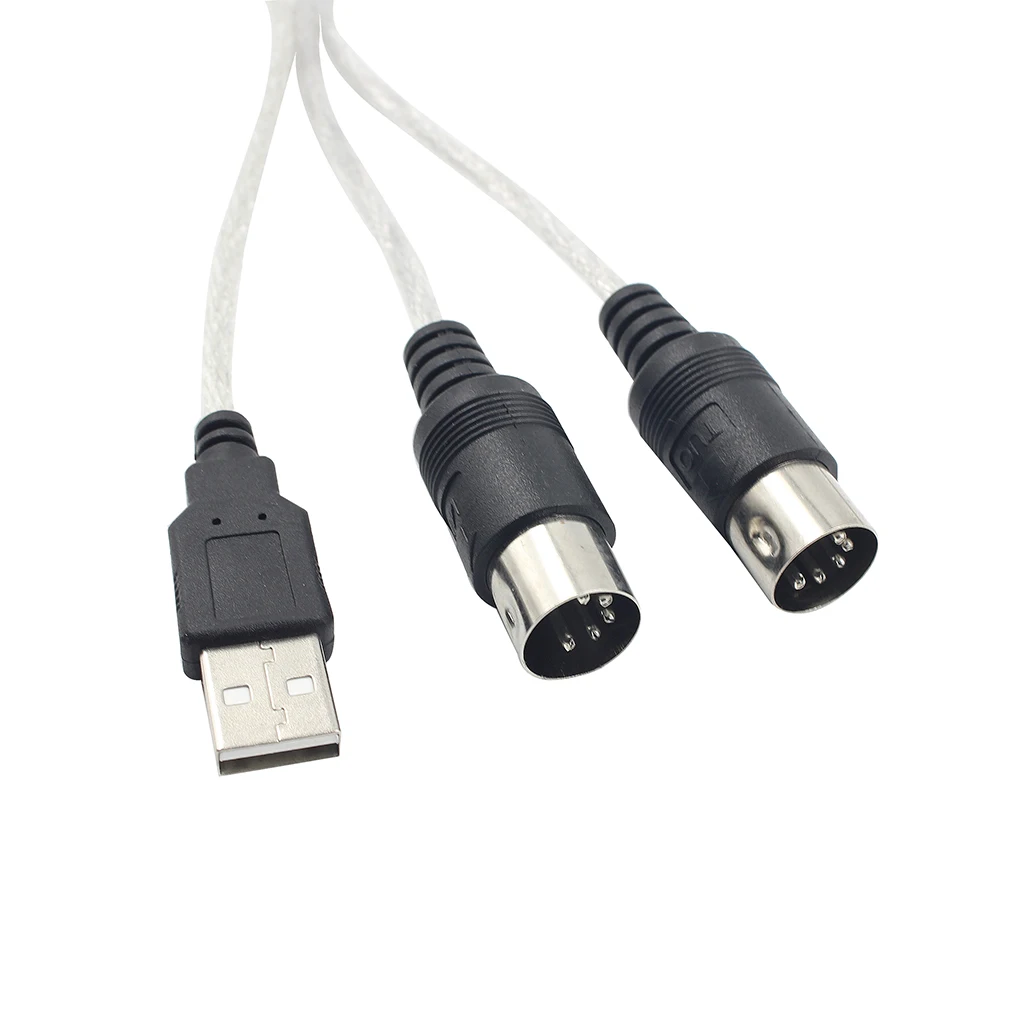 Переходник с USB интерфейса на MIDI для музыкальной клавиатуры фортепиано ПК