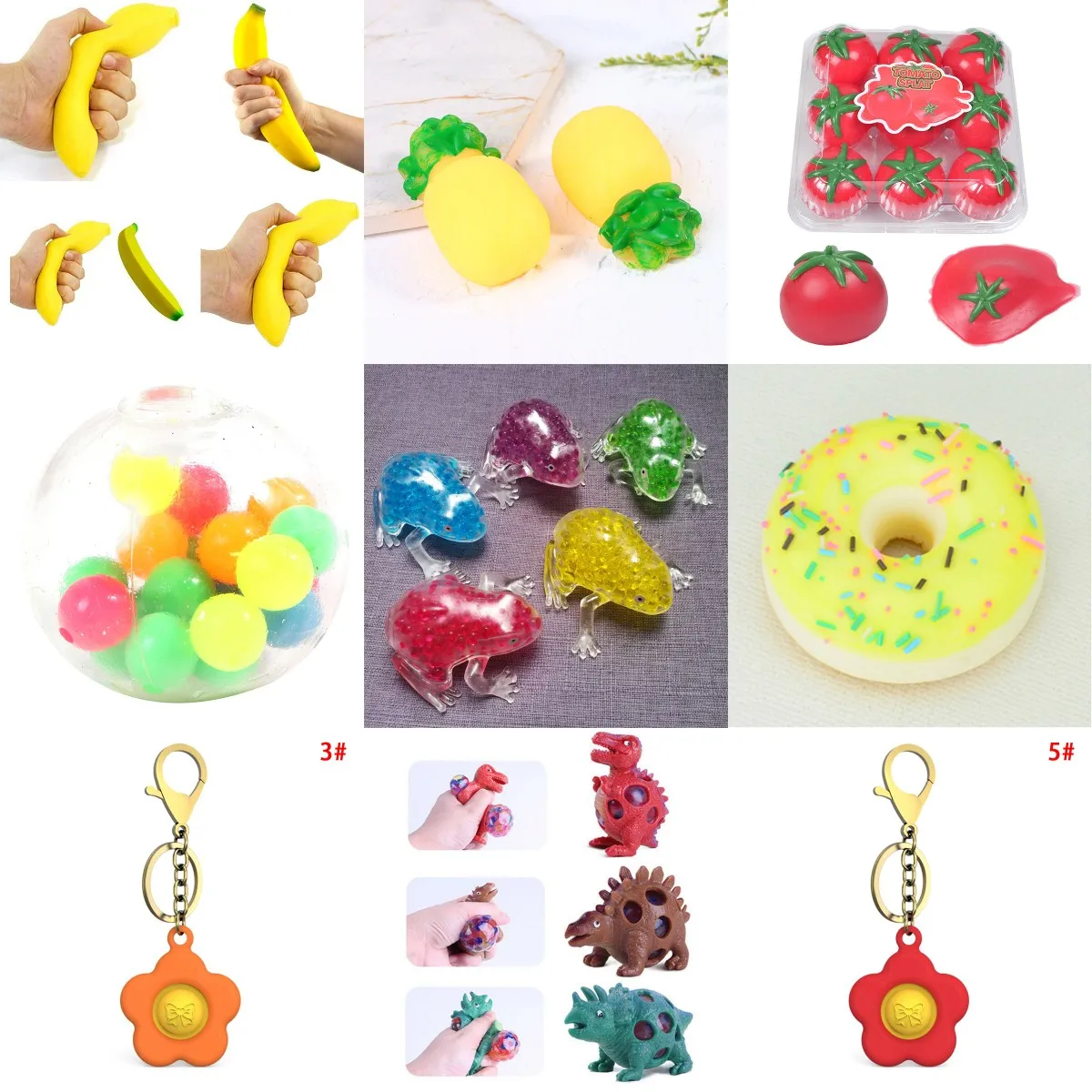 Kawaii Mini Animal Antistress Fidget Toys Squish Squeeze Frog pig Decompression Rubber Rising Squeeze Toy Relieve Stress