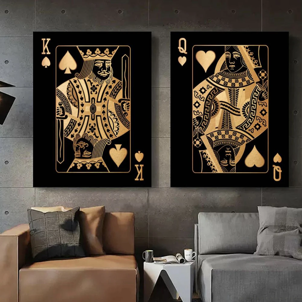 Vintage Poker Las Vegas Casino Playing Cards Wall Art Canvas Painting  Nordic Poster Wall Pictures For Living Room Home Decor - AliExpress