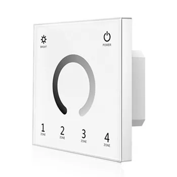 

85-265VAC 4 Zones 2.4G Brightness Touch Panel Remote Control T11 dimmer 2.4G RF wireless Led Single Color Strip Dimmer