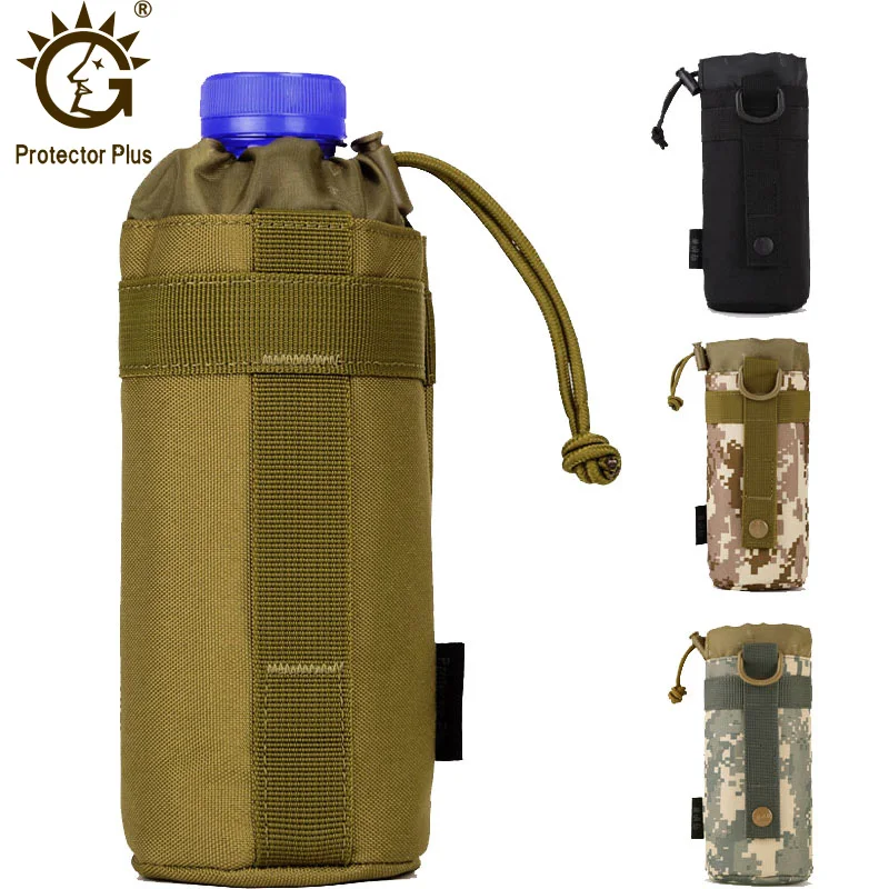 

Protector Plus 550ml Water Bottle Pouch, Tactical Molle Kettle Pouch Pocket, Water Bottle Holder Army Gear Bag 4 Colors