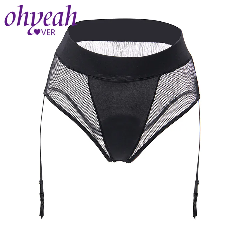 Ohyeahlover Черный Плюс Размер трусики с подвязкой M XXXL Сетка прозрачные подвязки чулки с поясом для женщин Bielizna sekowna красный PM5090