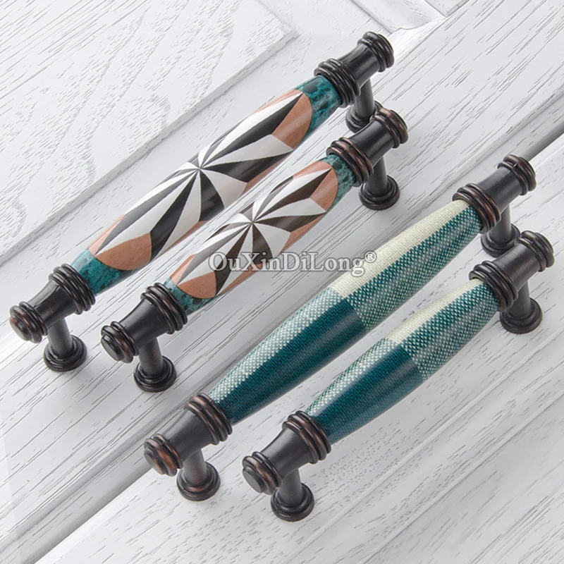 Unico 2 Pezzi In Lega Di Zinco Europea + Maniglie Per Porte In Ceramica Per Mobili Maniglie Per Cassetti Armadio Armadio Armadio Da Cucina Manopole E 