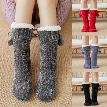 

Winter Women Socks Thicken Warm Thermal Wool Cashmere Snow Socks Seamless Terry Boots Floor Sleeping Non-slip Socks For Adult