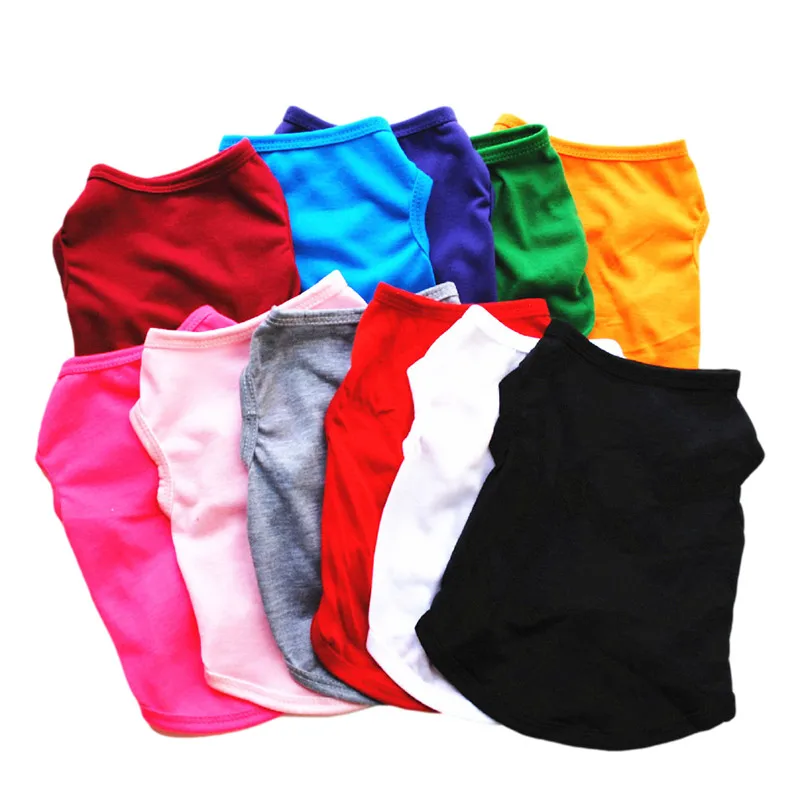 XS-XL летняя одежда для собак однотонная жилетка без рисунка рубашка щенка мягкая