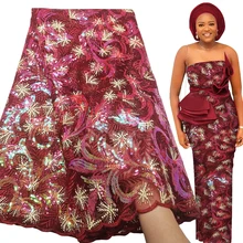 Bestway Fashion Multicolor Sequins Embroidery French Net Laces High Quality African Lace Fabric Nigerian Party Celebration Style