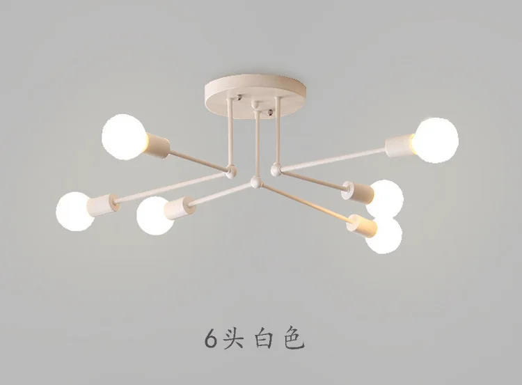 Multiple Rod Wrought Iron Ceiling Light Retro Industrial Loft Nordic Dome Lamp for Home Decor Dinning Cafe Bar
