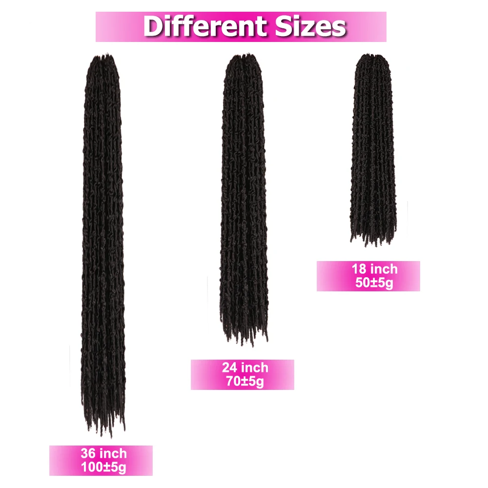Dansama Synthetic 18inch Butterfly Locs Crochet Hair Soft Locs Crochet Braids Handmade Distressed Faux Locs Hair Extension