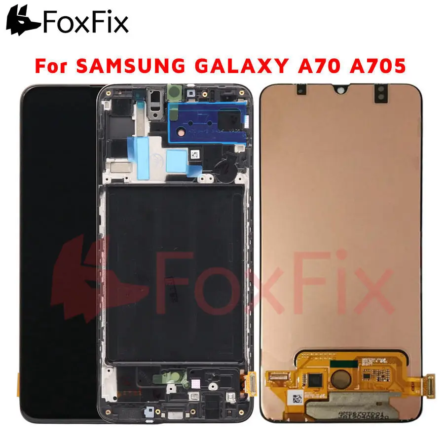 ЖК дисплей FoxFix для SAMSUNG GALAXY A70 A705 A705F A705FN/DS сенсорный экран с дигитайзером и рамкой