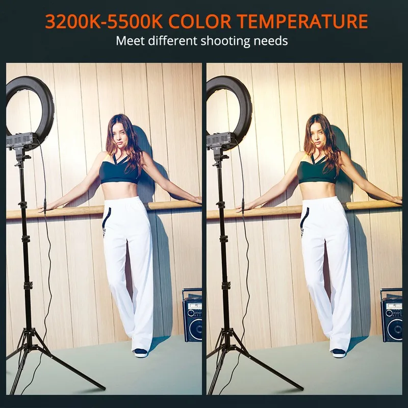 Beste Travor 12inch 18inch Bi Kleur fotografie Dimbare make ring licht 40W 55W met licht stand voor youtube live