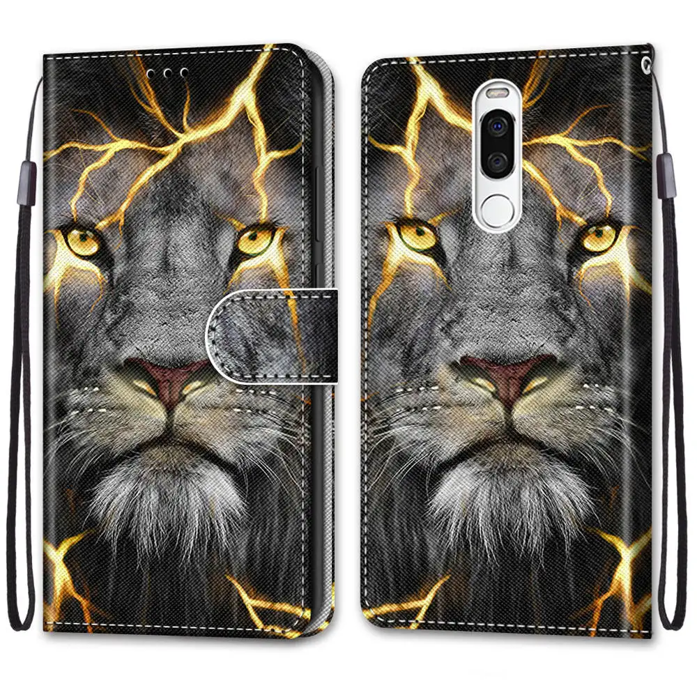 Case For Meizu X8 Flip Case Leather Anime Cat Cute Print Wallet Cover For Meizu X8 X 8 Phone Cover Bag Book Capa With Hand Strap best meizu phone case Cases For Meizu