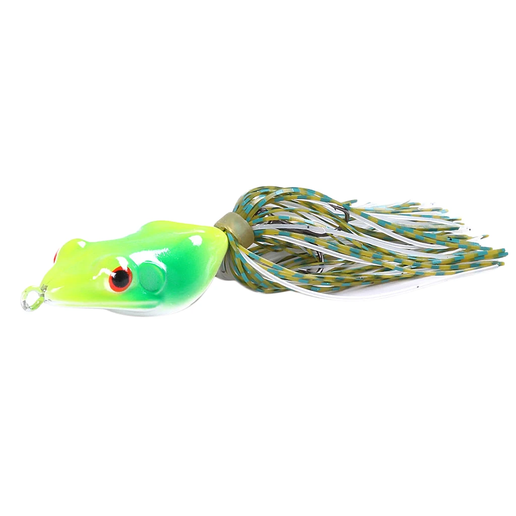 9.8g 11cm Artificial Frog Bait Soft Fishing Lures with Skirts Topwater Frog Baits Crankbait for bass, pike, snakehead, Salmon