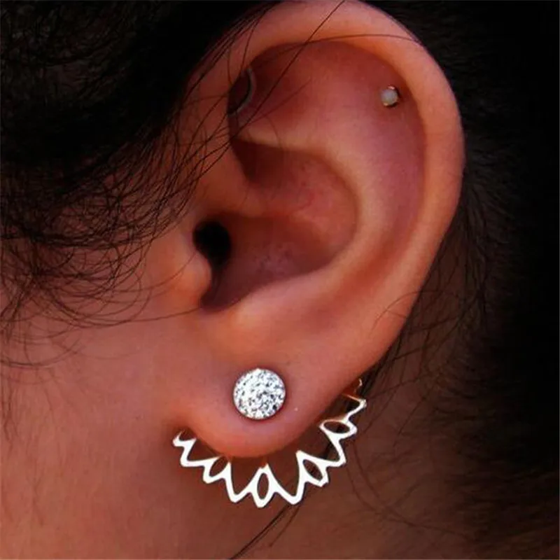 Docona трендовые серьги гвоздики с кристаллами в виде листьев для женщин и девочек