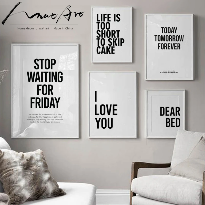 canvas wall art set Letter Painting 