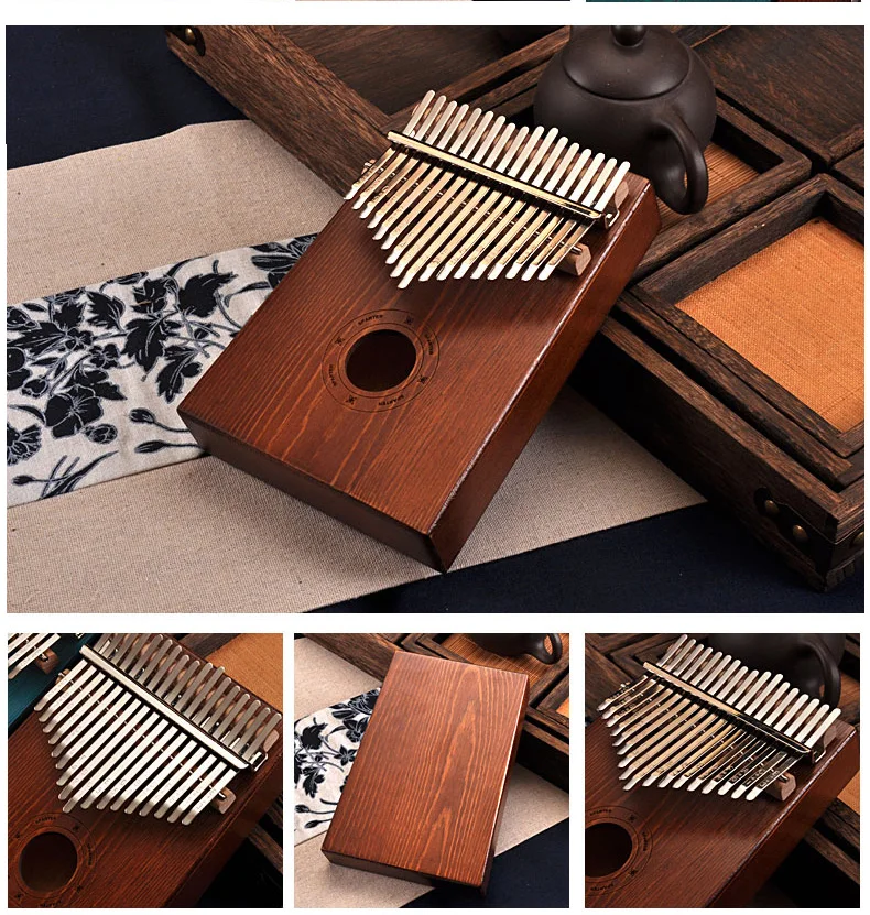17 Keys Kalimba African solid Mahogany Thumb Piano 17 keys Solid Wood Kalimba Musical Instrument High-Quality Wood Finger Piano