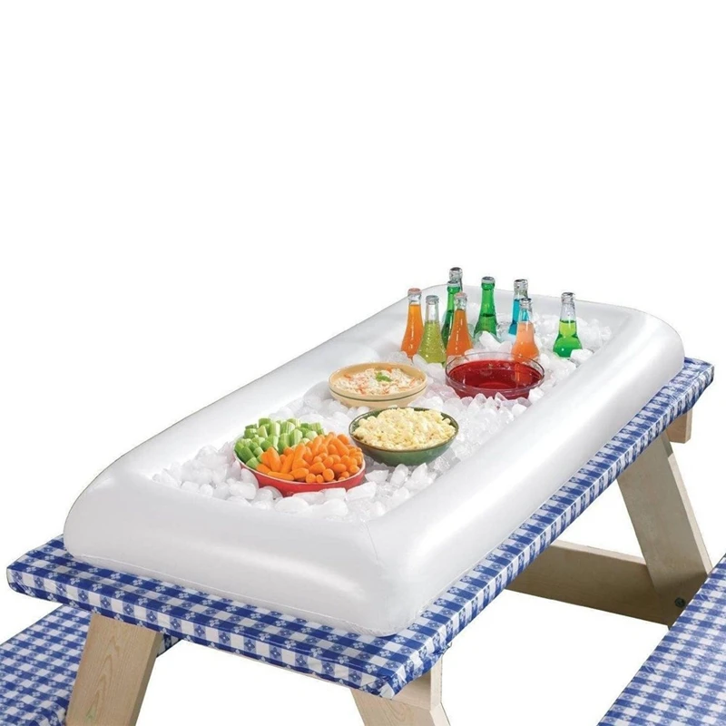 

1Pcs Inflatable Ice Bar Summer Pool Pvc Inflatable Water Bar,Salad Bar Party Inflatable Drink Stand Fruit Dish Multifunctional I
