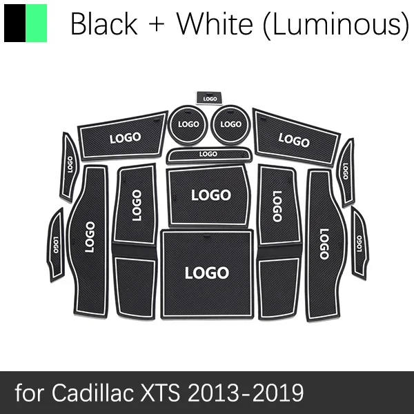 White Luminous Противоскользящая резиновая подушка для чашки, коврик для двери для Cadillac XTS 2013~, аксессуары, автомобильные наклейки, коврик для телефона - Название цвета: White Luminous