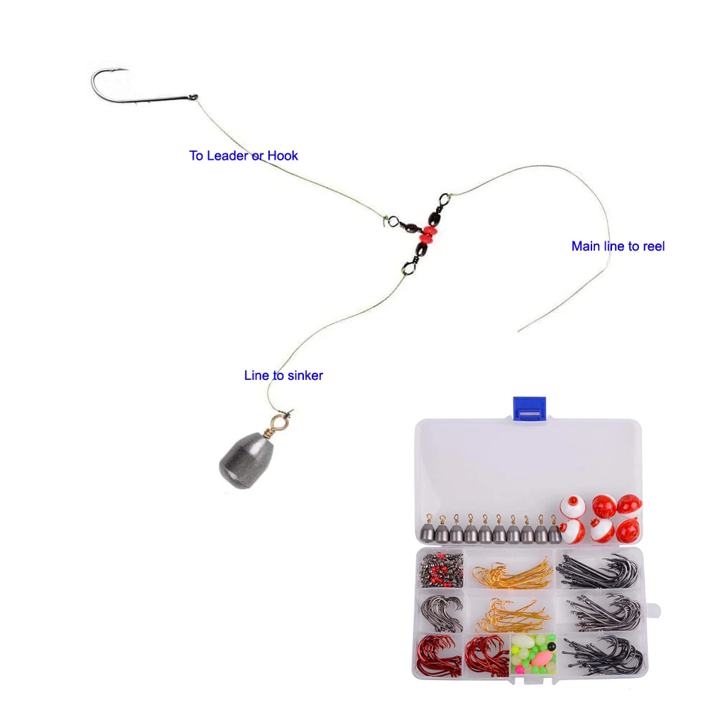 191Pcs/Box Fishing Hooks Tackle Kit Fishing Hook Weights Floats Bobbers Fly  Hooks Three Way Swivels For Saltwater Freshwater - AliExpress