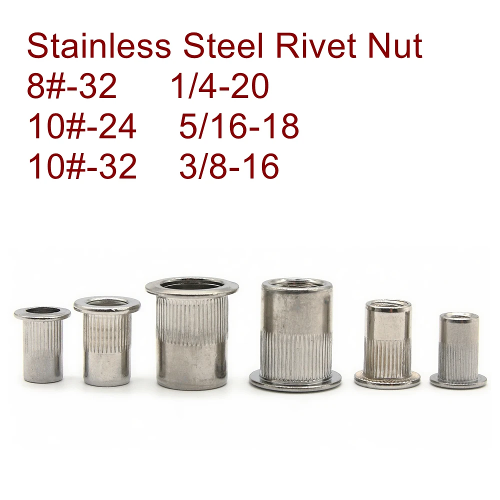

6#-32 8#-32 10#-24 10#-32 1/4-20 5/16-18 3/8-16 Stainless Steel Inch Thread Blind Rivet Nnts Insert nut SUS 304 High Quality