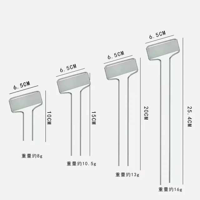 10 Csomag Fémnövény Címké 1 Jelölő Tollral, 4 6 8 11,5 Hüvelykes Növényi Marker Réz Címkék Újrahasznosítható Kerti - Image 2
